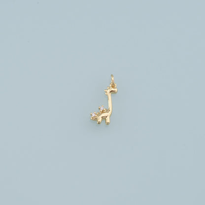 Cute Giraffe Charms,18K Gold Filled Enamel Giraffe Pendant,Kawaii Charm Bracelet Necklace for DIY Jewelry Making Supply