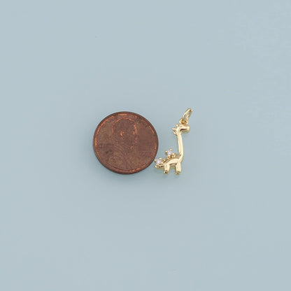 Cute Giraffe Charms,18K Gold Filled Enamel Giraffe Pendant,Kawaii Charm Bracelet Necklace for DIY Jewelry Making Supply