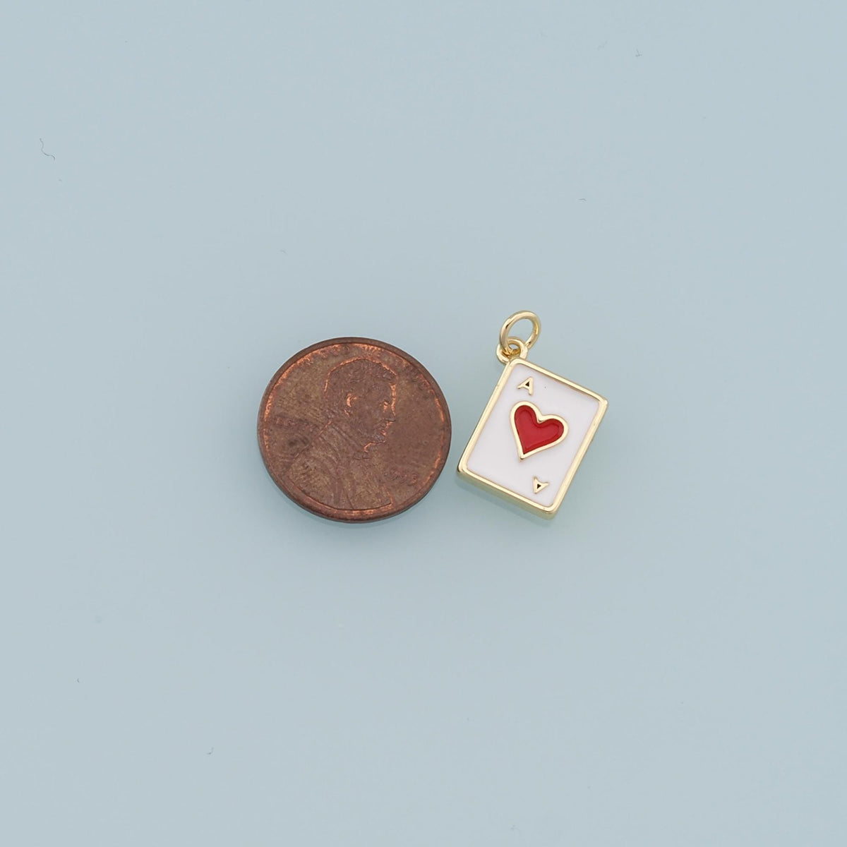 Gold Poker Charms,18K Gold Filled Poker Pendant,Playing Card Charm Bracelet Necklace for DIY Jewelry Making Supply