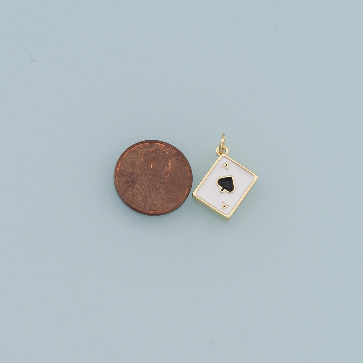 Gold Poker Charms,18K Gold Filled Poker Pendant,Playing Card Charm Bracelet Necklace for DIY Jewelry Making Supply