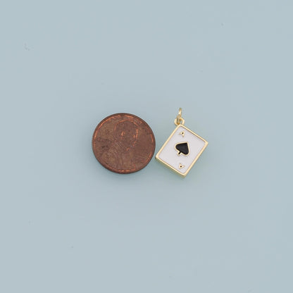 Gold Poker Charms,18K Gold Filled Poker Pendant,Playing Card Charm Bracelet Necklace for DIY Jewelry Making Supply