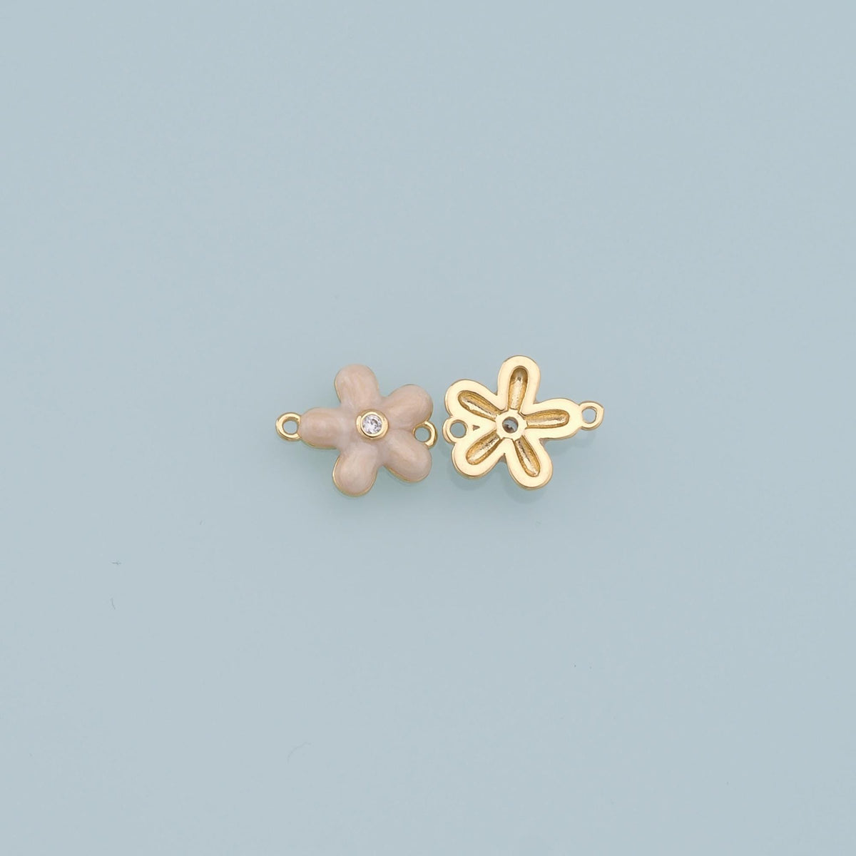 18K Gold Filled Flower Enamel Charm Pendant for Jewelry Making