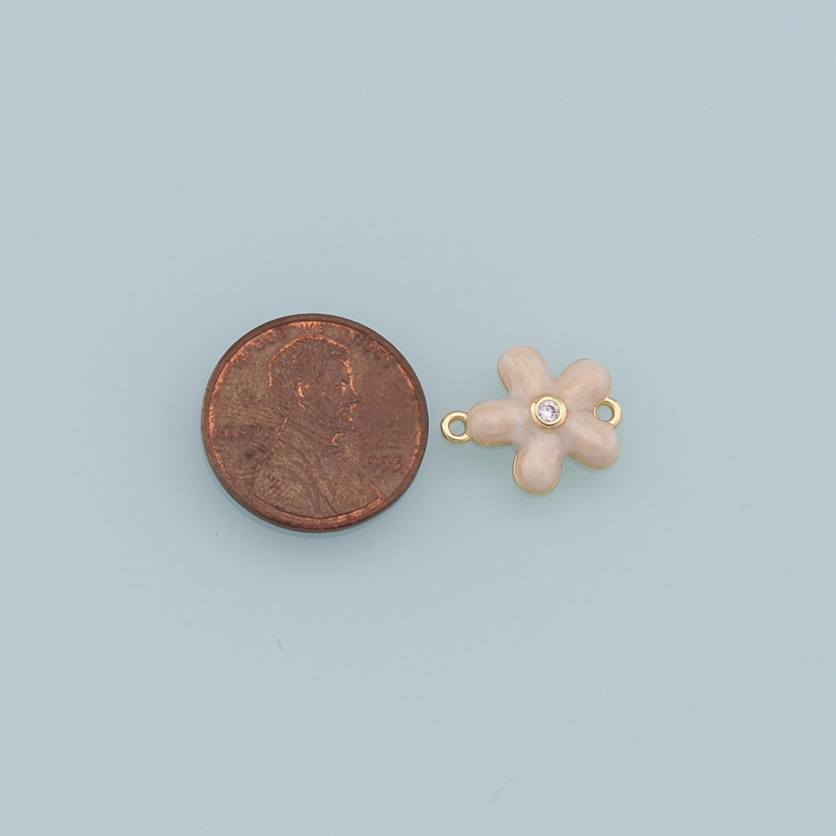 18K Gold Filled Flower Enamel Charm Pendant for Jewelry Making