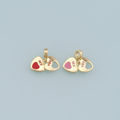 Gold Heart Charms,18K Gold Filled Heart Pendant,Heart Charm Bracelet Necklace for DIY Jewelry Making Supply