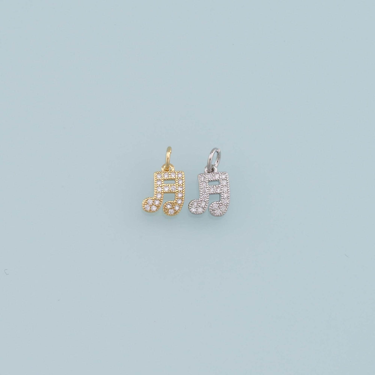 18K Gold Filled Cubic Zirconia Charm Pendant for Jewelry Making