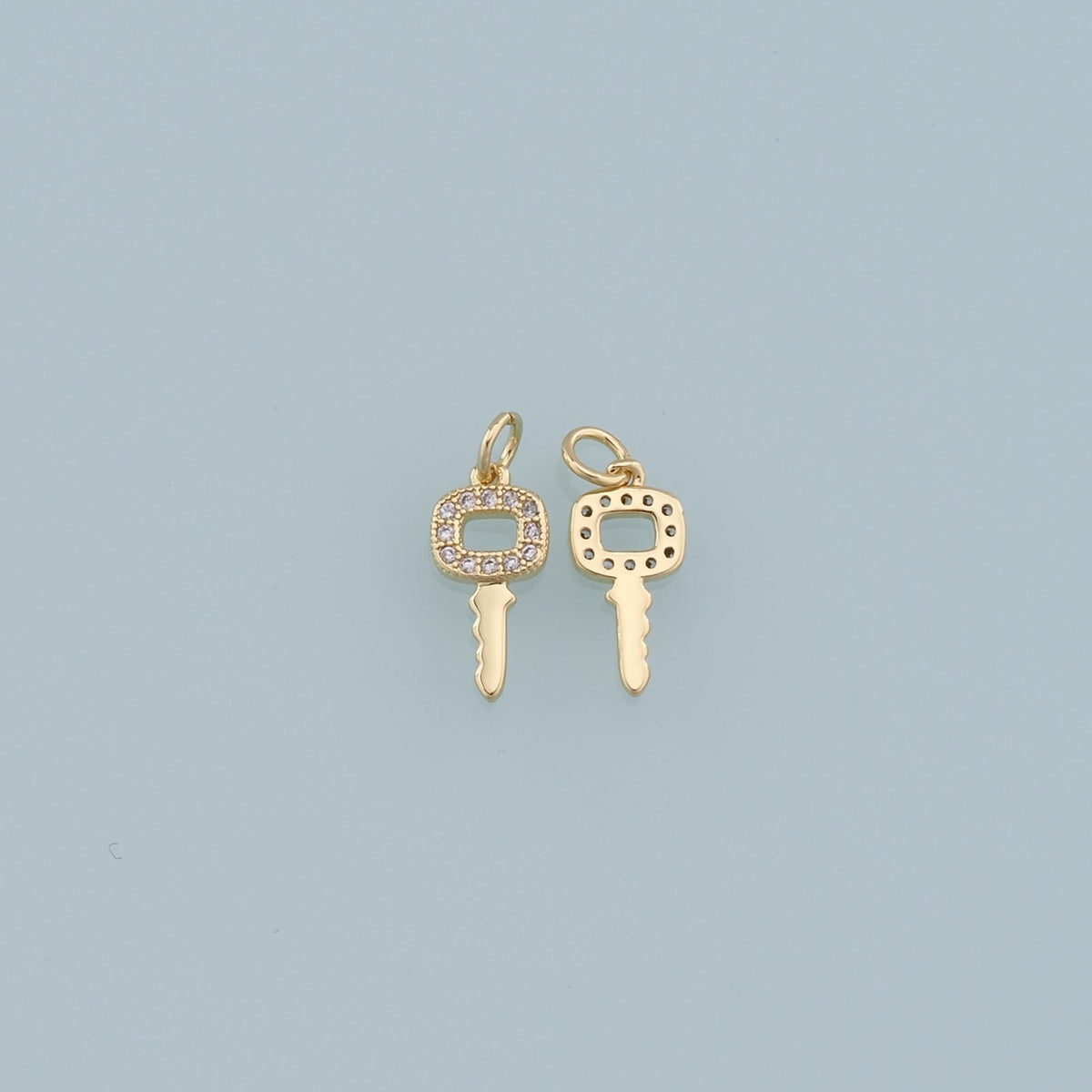 Gold key Charms,18K Gold Filled Key Pendant,key Charm Bracelet Necklace for DIY Jewelry Making Supply