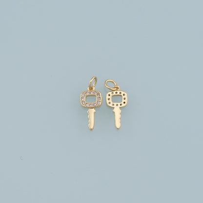 Gold key Charms,18K Gold Filled Key Pendant,key Charm Bracelet Necklace for DIY Jewelry Making Supply