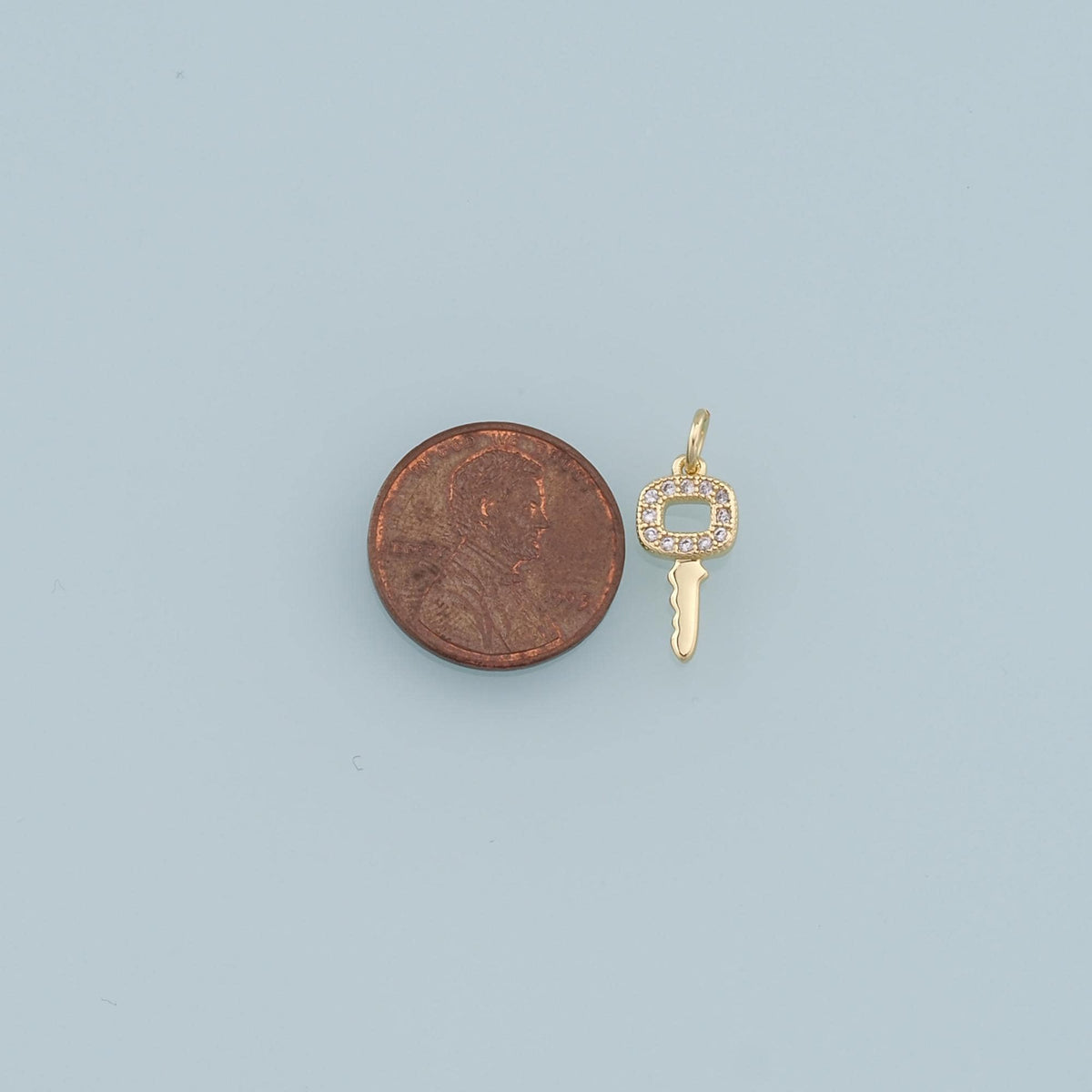 Gold key Charms,18K Gold Filled Key Pendant,key Charm Bracelet Necklace for DIY Jewelry Making Supply