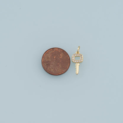Gold key Charms,18K Gold Filled Key Pendant,key Charm Bracelet Necklace for DIY Jewelry Making Supply