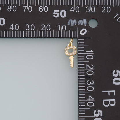 Gold key Charms,18K Gold Filled Key Pendant,key Charm Bracelet Necklace for DIY Jewelry Making Supply