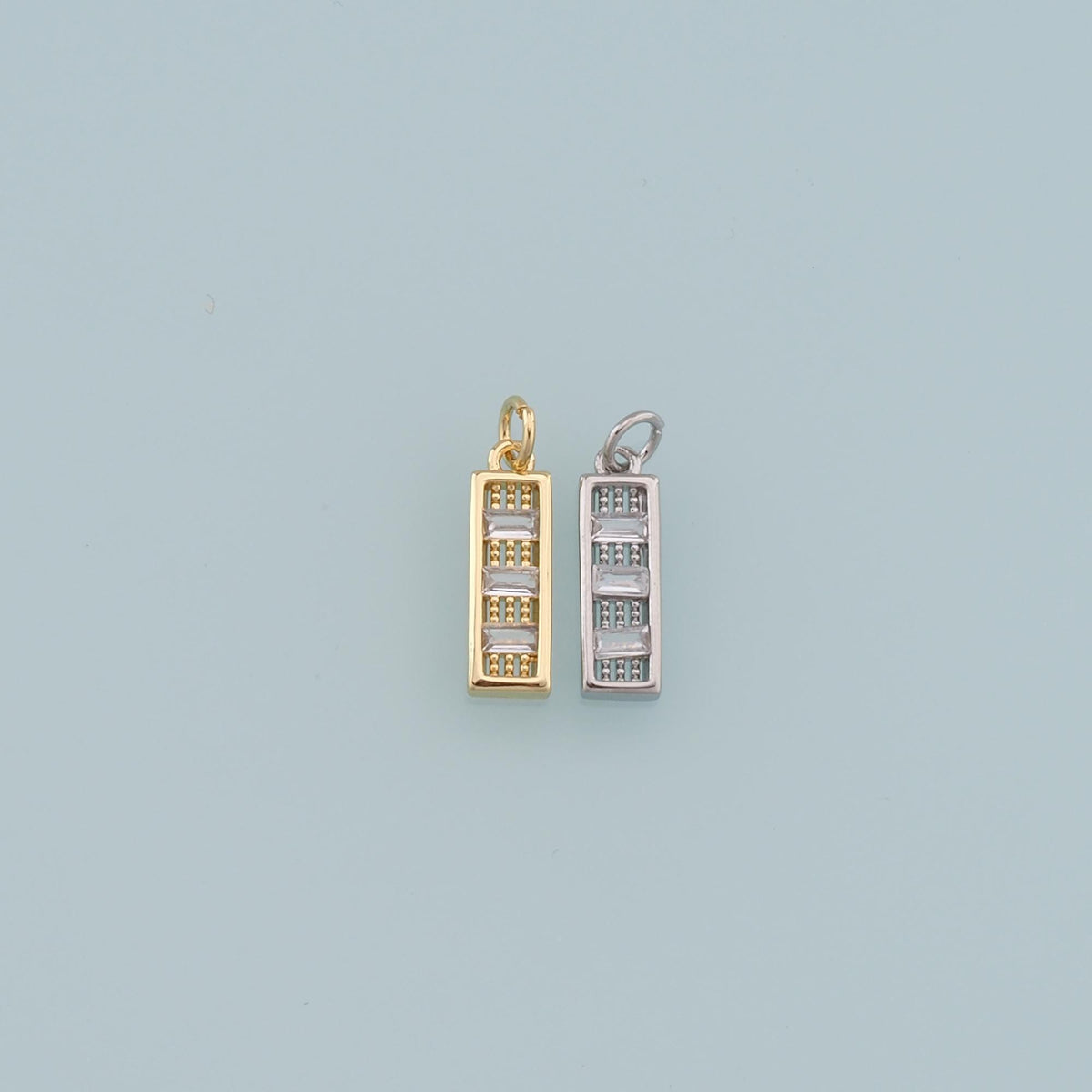 Gold Strip Charms,18K Gold Filled Bar Pendant,Bar Charm Bracelet Necklace for DIY Jewelry Making Supply
