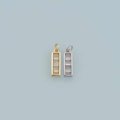 Gold Strip Charms,18K Gold Filled Bar Pendant,Bar Charm Bracelet Necklace for DIY Jewelry Making Supply
