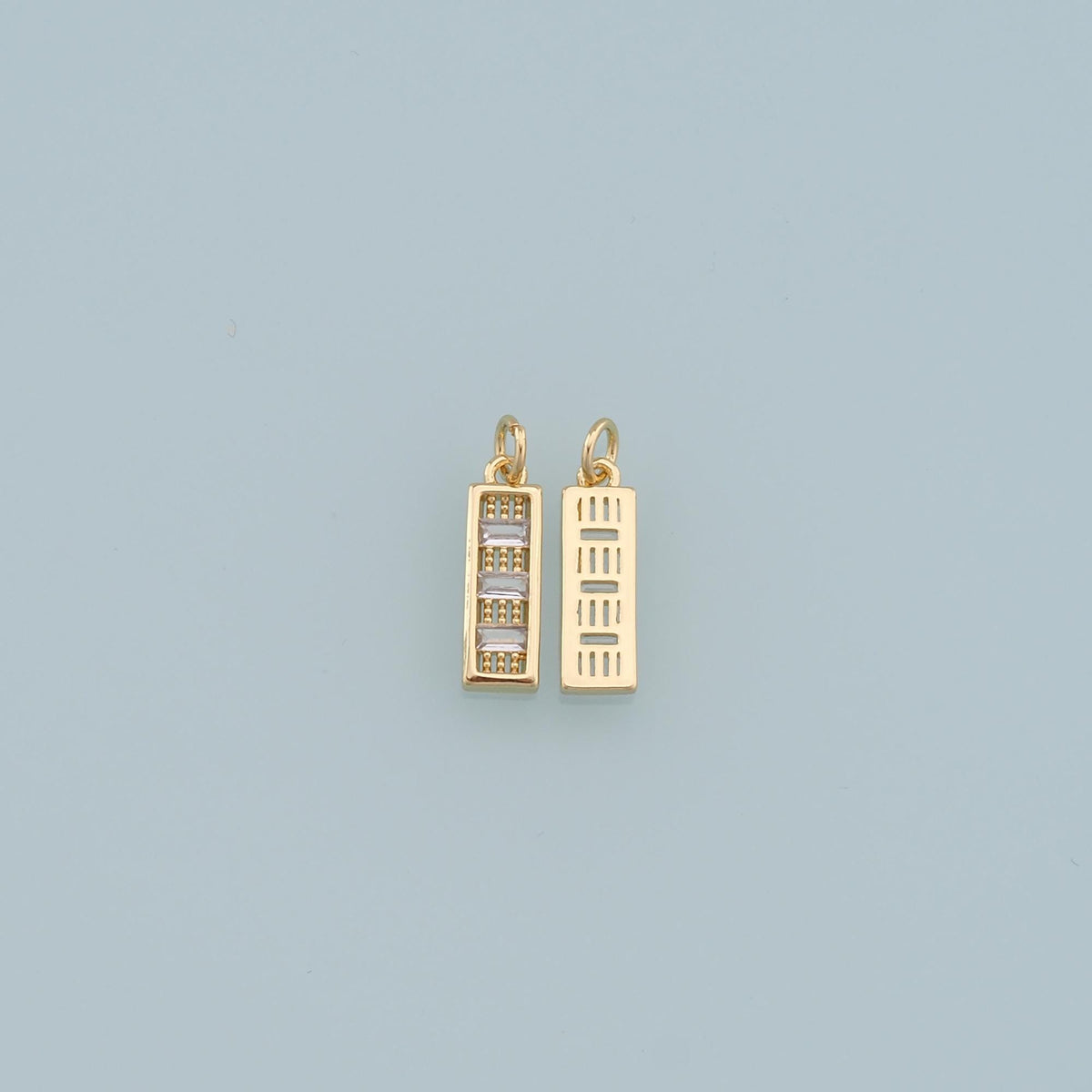 Gold Strip Charms,18K Gold Filled Bar Pendant,Bar Charm Bracelet Necklace for DIY Jewelry Making Supply