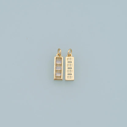 Gold Strip Charms,18K Gold Filled Bar Pendant,Bar Charm Bracelet Necklace for DIY Jewelry Making Supply