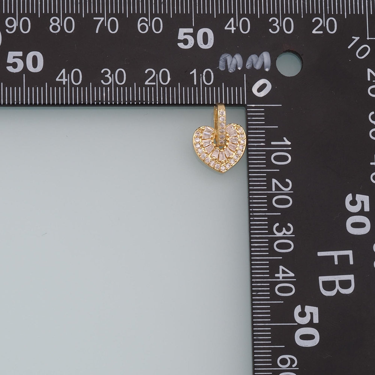 18K Gold Filled Heart Charm Pendant for Jewelry Making