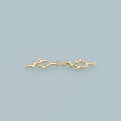 Gold Branches Charms,18K Gold Filled Branches Pendant,Branches Charm Bracelet Necklace for DIY Jewelry Making Supply