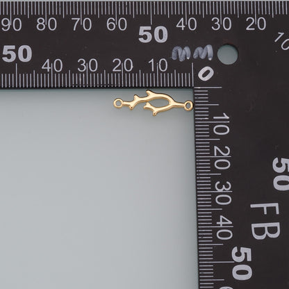 Gold Branches Charms,18K Gold Filled Branches Pendant,Branches Charm Bracelet Necklace for DIY Jewelry Making Supply
