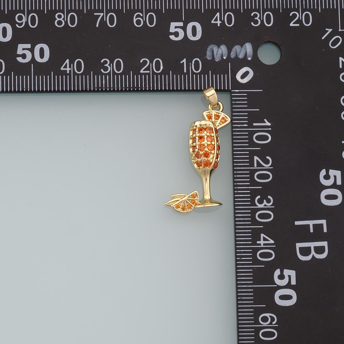 Gold Wine Glass Charms,18K Gold Filled CZ Wine Glass Pendant,Wine Glass Charm Bracelet Necklace for DIY Jewelry Making Supply