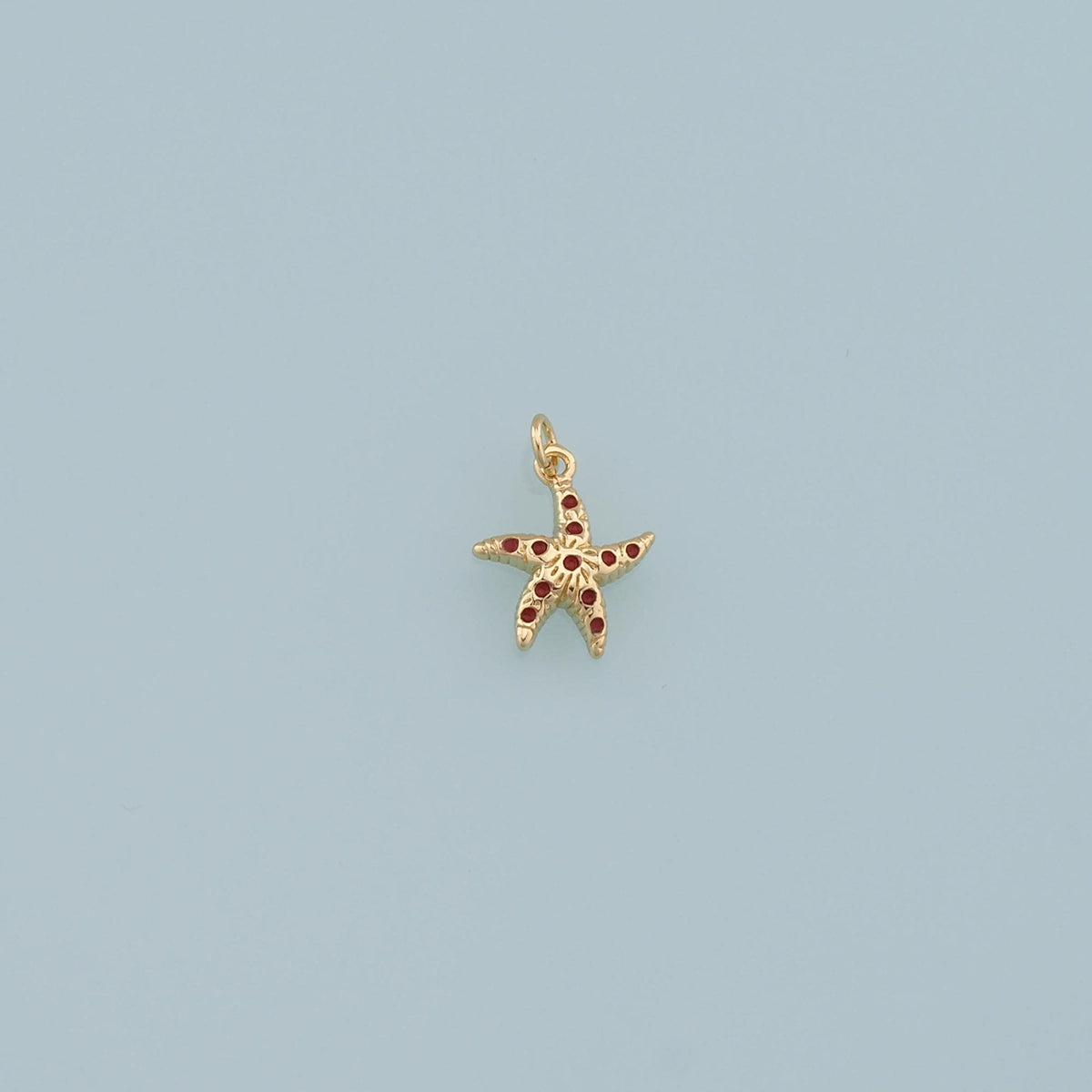 Gold Starfish Charms,18K Gold Filled Sea Star Pendant,Starfish Charm Bracelet Necklace for DIY Jewelry Making Supply
