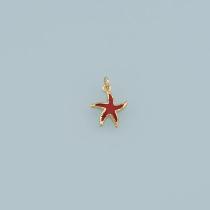 Gold Starfish Charms,18K Gold Filled Sea Star Pendant,Starfish Charm Bracelet Necklace for DIY Jewelry Making Supply