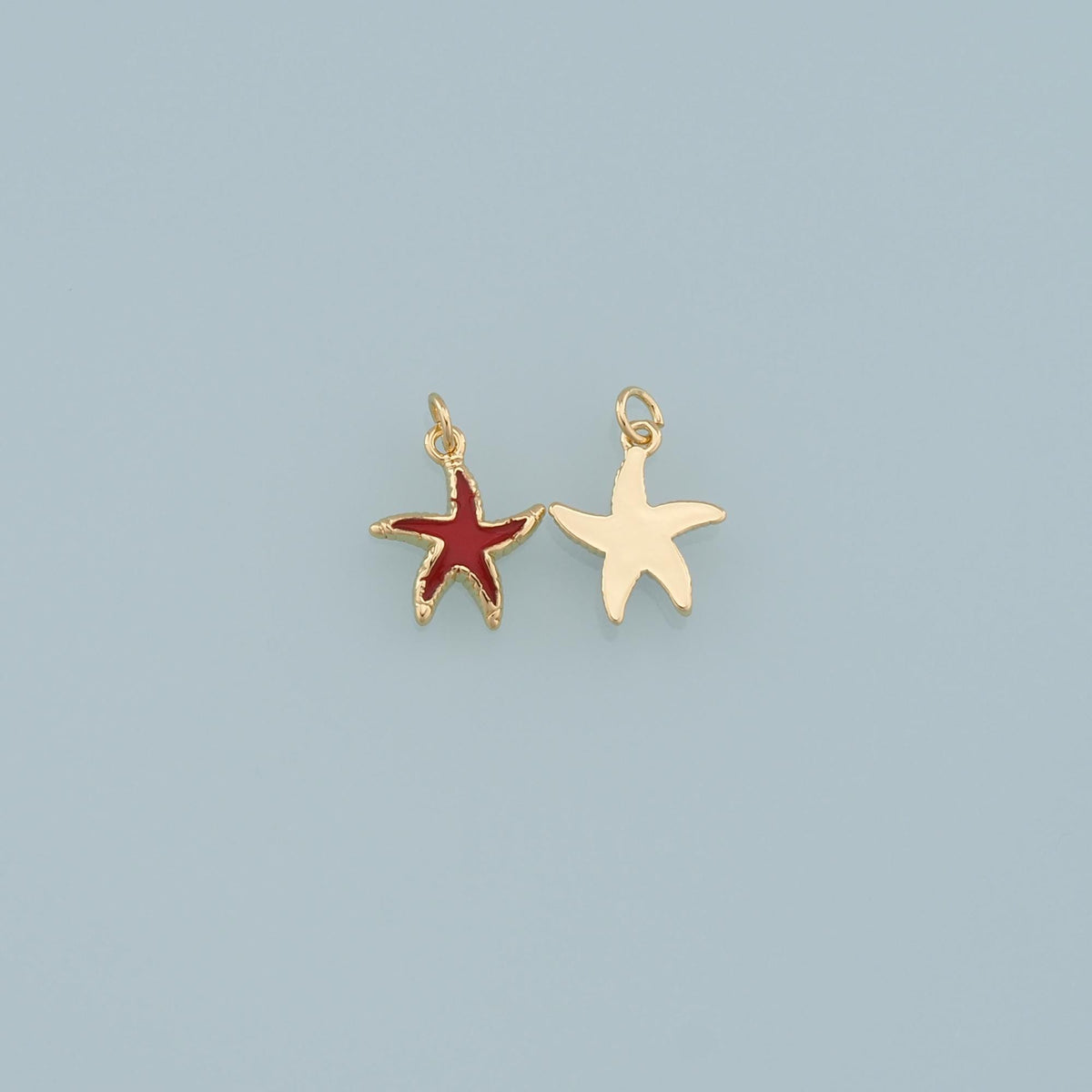 Gold Starfish Charms,18K Gold Filled Sea Star Pendant,Starfish Charm Bracelet Necklace for DIY Jewelry Making Supply