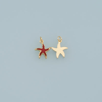 Gold Starfish Charms,18K Gold Filled Sea Star Pendant,Starfish Charm Bracelet Necklace for DIY Jewelry Making Supply