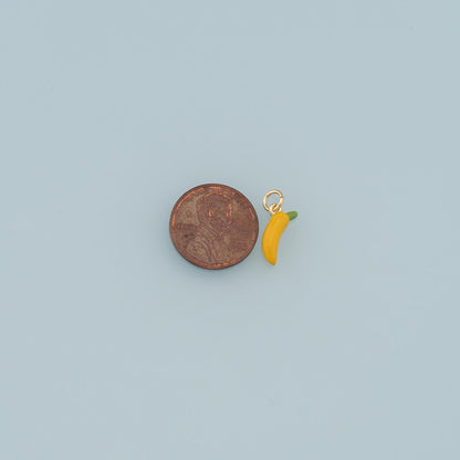 Gold Banana Charms,18K Gold Filled Enamel Banana Pendant,Kawaii Charm Bracelet Necklace for DIY Jewelry Making Supply