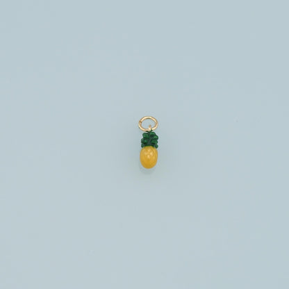Gold Tiny Pineapple Crystal Charms,18K Gold Filled Pineapple Pendant,Fruit Charm Bracelet Necklace for DIY Jewelry Making Sup