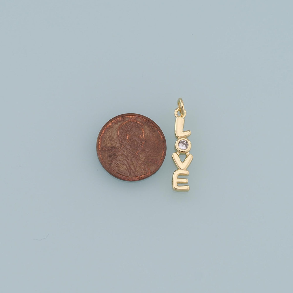 Gold letter Charms,18K Gold Filled Love Pendant,Love Charm Bracelet Necklace for DIY Jewelry Making Supply