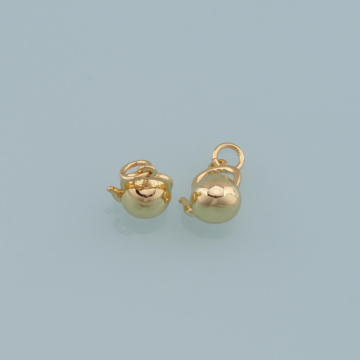 Gold Kettle Charms,18K Gold Filled Kettle Pendant,Teapot Kettle Charm Bracelet Necklace for DIY Jewelry Making Supply