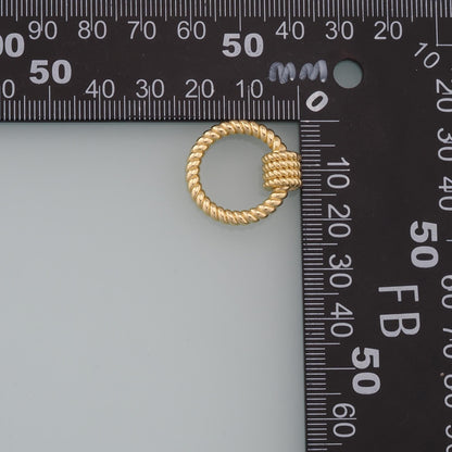 18K Gold Filled Round Carabiner Clasp,Buckle Clasp,Carabiner Screw Clasp,Turnbuckle,for DIY Jewelry