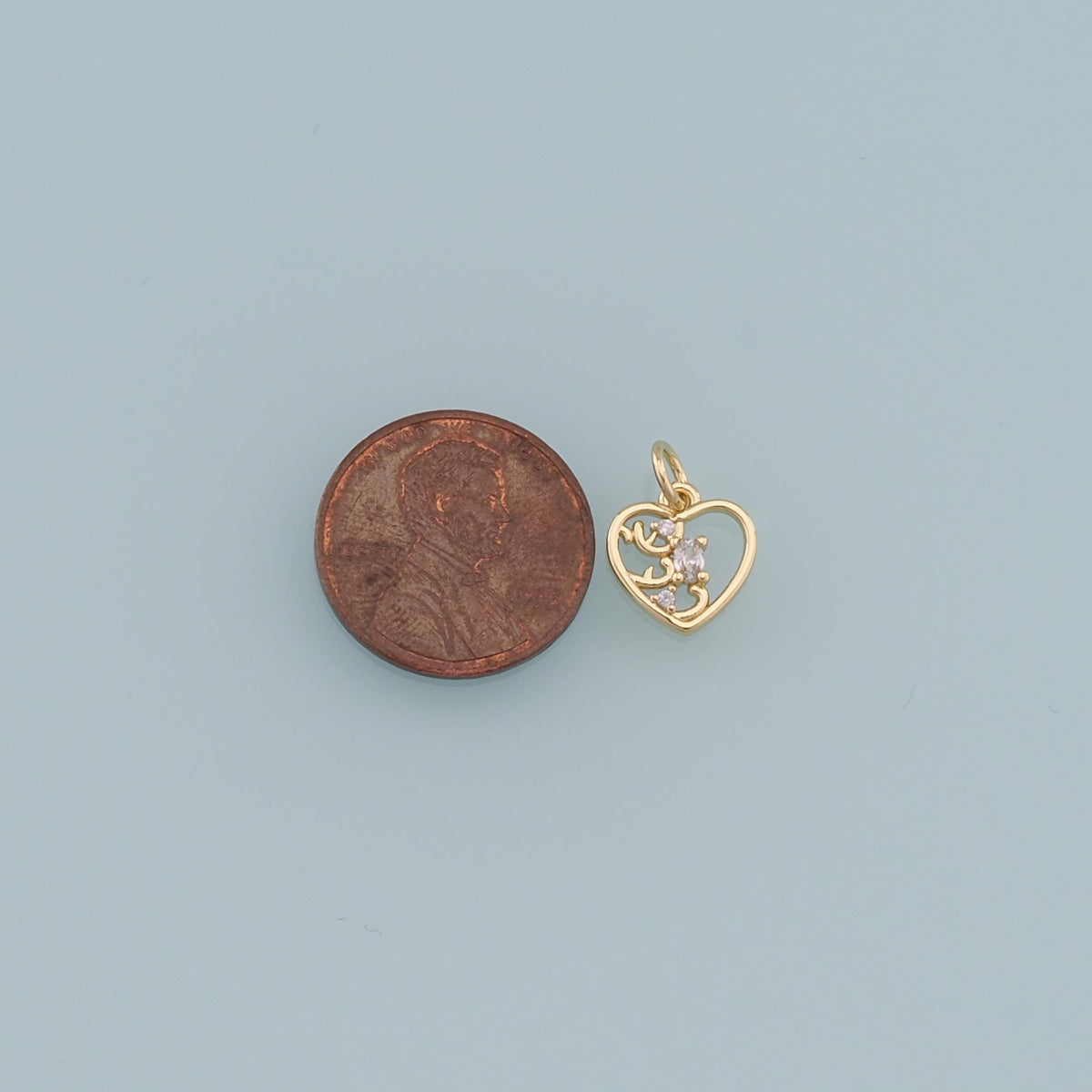 Gold Heart Charms,18K Gold Filled Heart Pendant,Heart Charm Bracelet Necklace for DIY Jewelry Making Supply