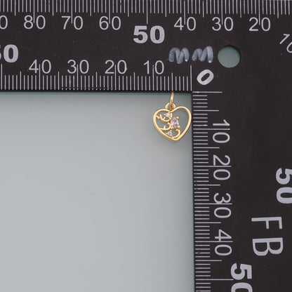 Gold Heart Charms,18K Gold Filled Heart Pendant,Heart Charm Bracelet Necklace for DIY Jewelry Making Supply