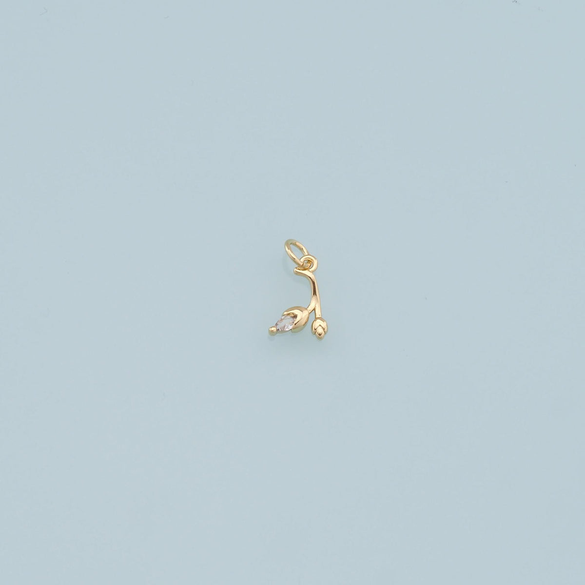 Gold Tulip Charms,18K Gold Filled Tulip Pendant,Tulip Charm Bracelet Necklace for DIY Jewelry Making Supply