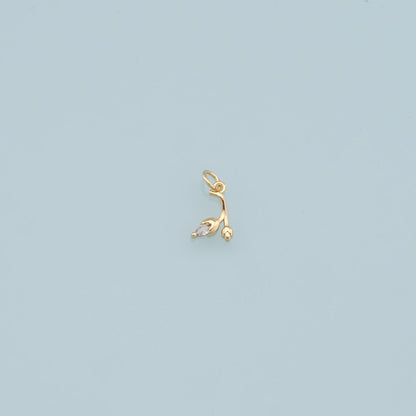 Gold Tulip Charms,18K Gold Filled Tulip Pendant,Tulip Charm Bracelet Necklace for DIY Jewelry Making Supply