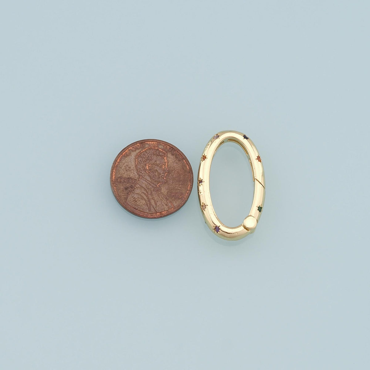 18K Gold Filled Oval Carabiner Clasp,Buckle Clasp,Carabiner Screw Clasp,Turnbuckle,for DIY Jewelry