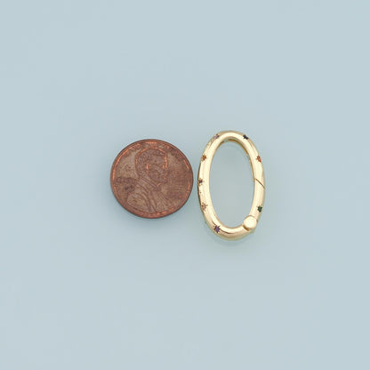 18K Gold Filled Oval Carabiner Clasp,Buckle Clasp,Carabiner Screw Clasp,Turnbuckle,for DIY Jewelry