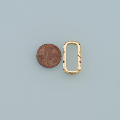 18K Gold Filled Oval Carabiner Clasp,Buckle Clasp,Carabiner Screw Clasp,Turnbuckle,for DIY Jewelry
