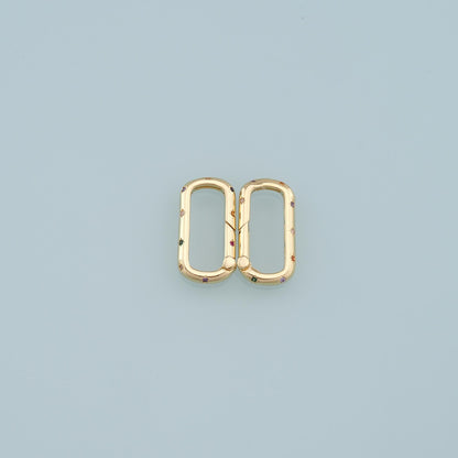 18K Gold Filled Oval Carabiner Clasp,Buckle Clasp,Carabiner Screw Clasp,Turnbuckle,for DIY Jewelry