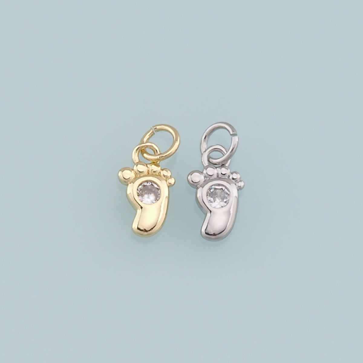 18K Gold Filled Hand CZ Charm Pendant for Jewelry Making