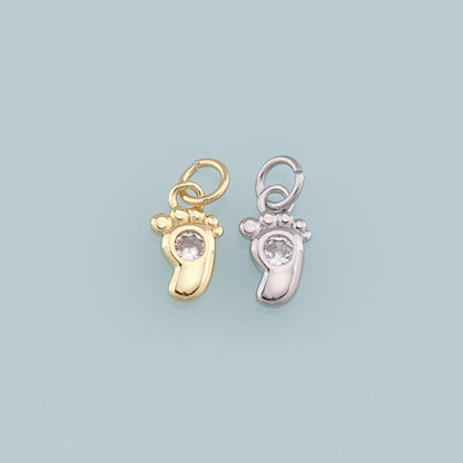 18K Gold Filled Hand CZ Charm Pendant for Jewelry Making