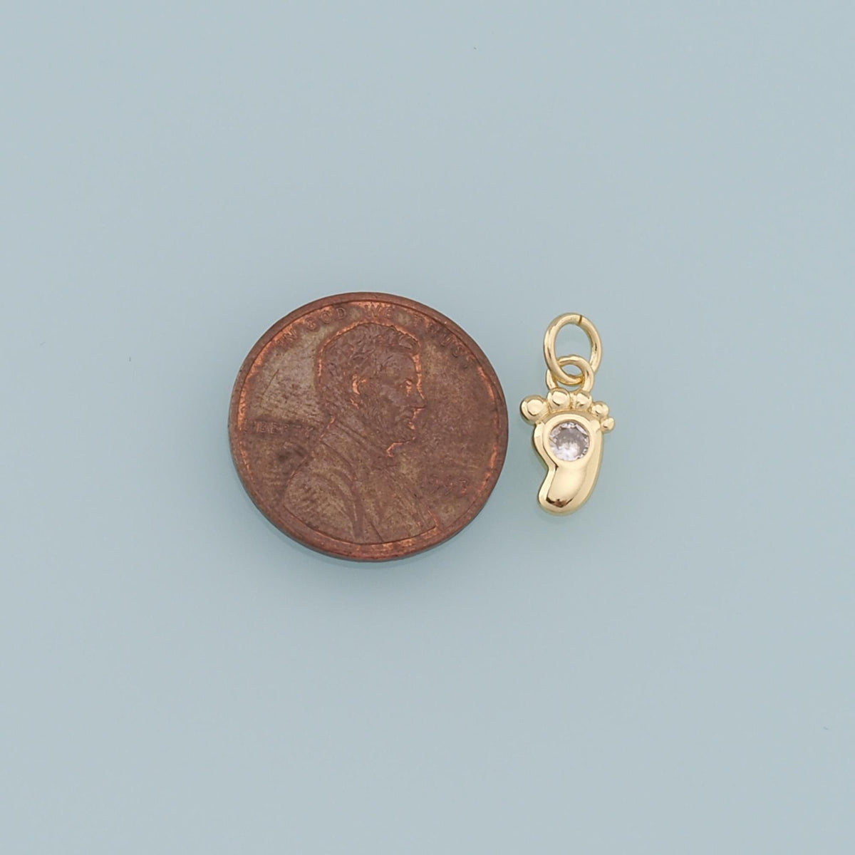 18K Gold Filled Hand CZ Charm Pendant for Jewelry Making