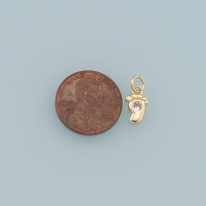 18K Gold Filled Hand CZ Charm Pendant for Jewelry Making