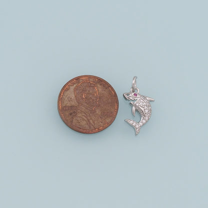 Gold shark Charms,18K Gold Filled shark Pendant,Silver shark Charm Bracelet Necklace for DIY Jewelry Making Supply