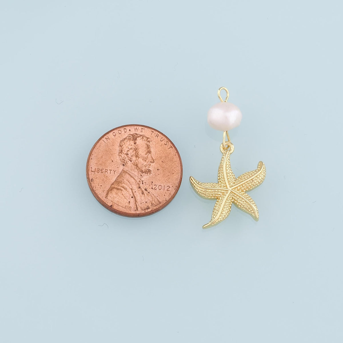 18K Gold Filled Star Pearl Charm Pendant for Jewelry Making