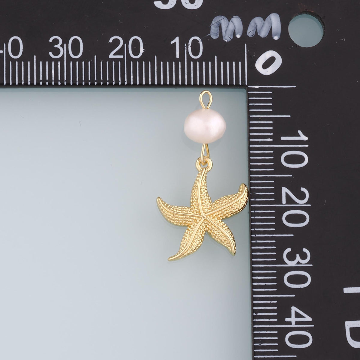 18K Gold Filled Star Pearl Charm Pendant for Jewelry Making