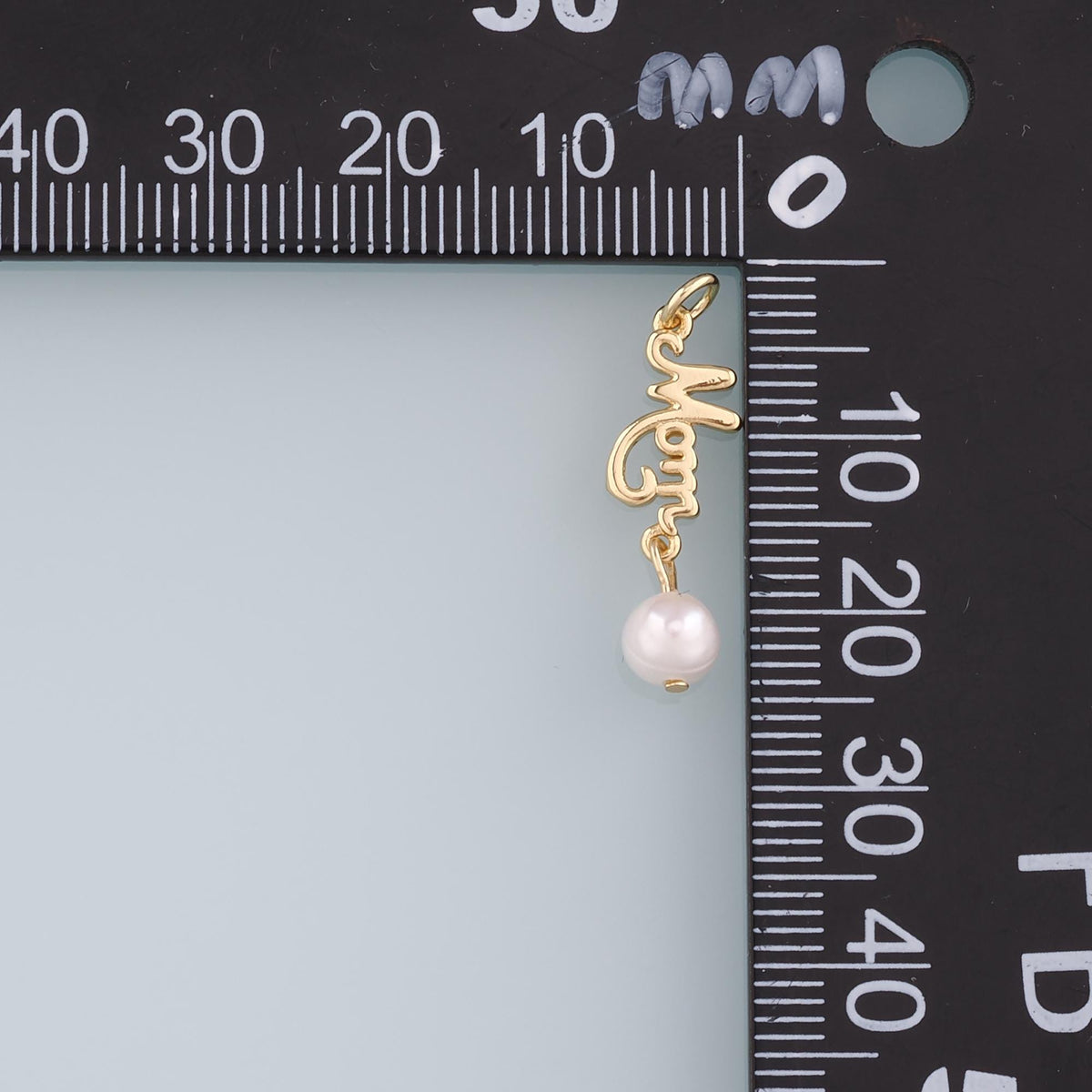 18K Gold Filled Pearl Mom Pendant,Mom Charm Bracelet Necklace for DIY Jewelry Making Supply