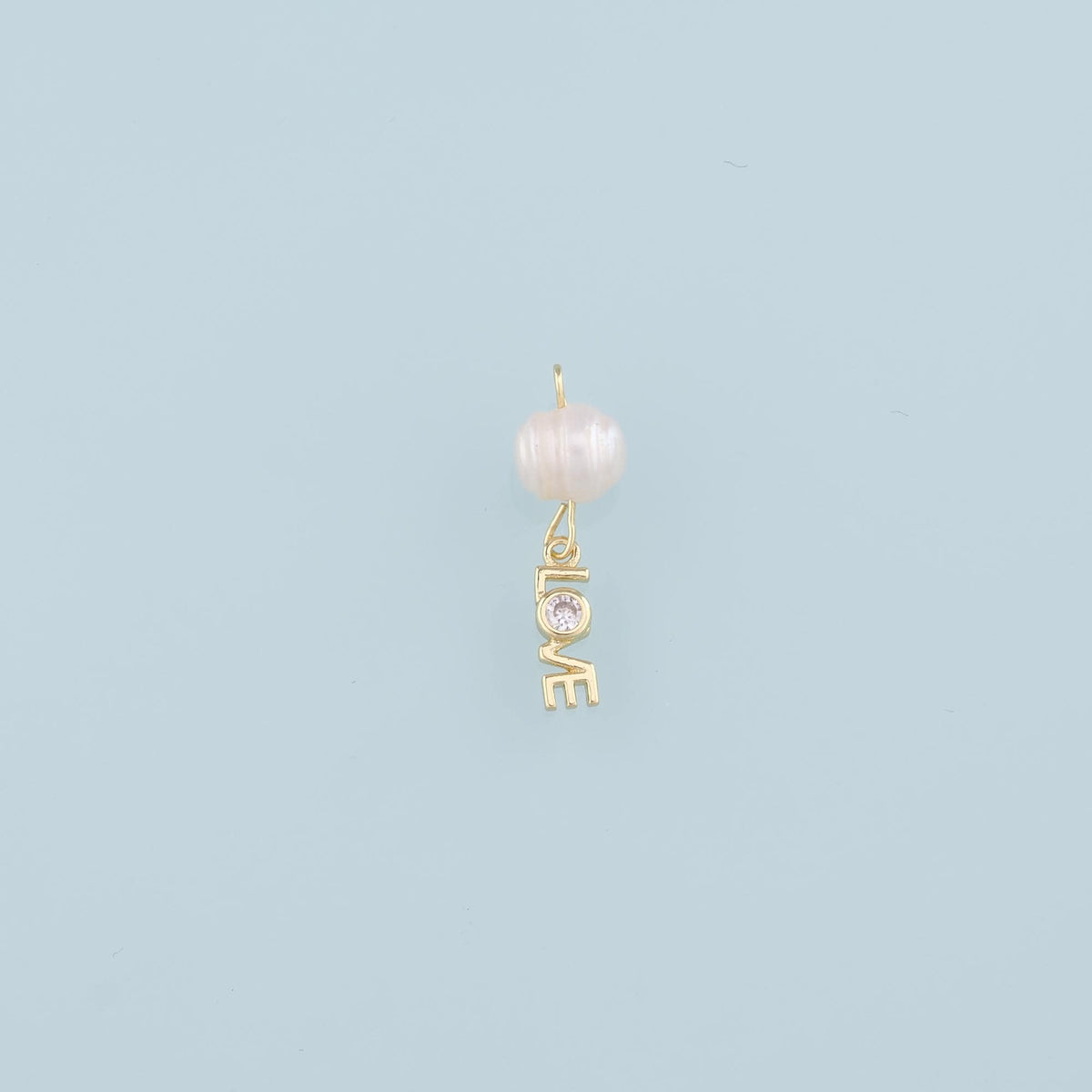 18K Gold Filled Heart Pearl Charm Pendant for Jewelry Making