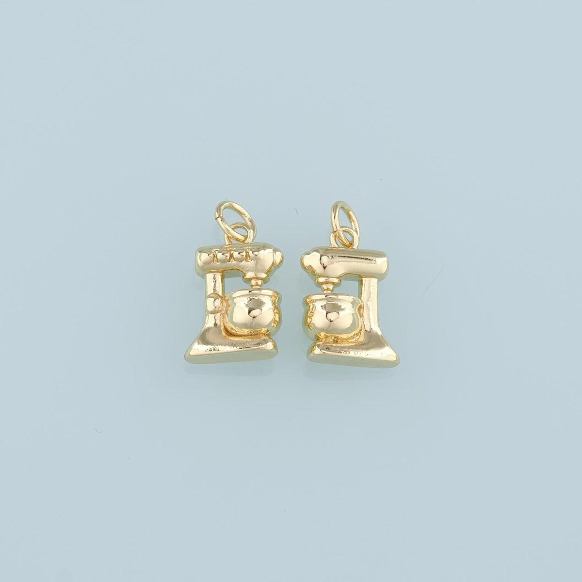 18K Gold Filled Coffee Machine Pendant,Coffee Machine Charm Bracelet Necklace for DIY Jewelry Making Supply