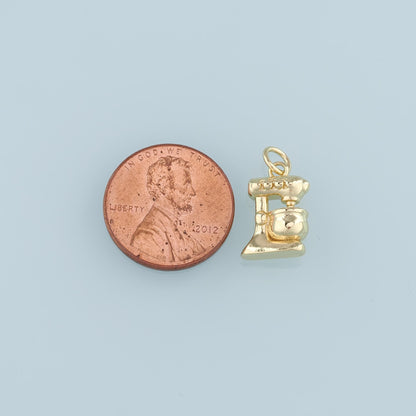 18K Gold Filled Coffee Machine Pendant,Coffee Machine Charm Bracelet Necklace for DIY Jewelry Making Supply